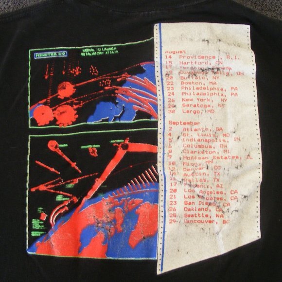 ROGER WATERS Concert Tshirt, L/XL, Radio KAOS 1987, VINTAGE, Black, 80s - Picture 6 of 8